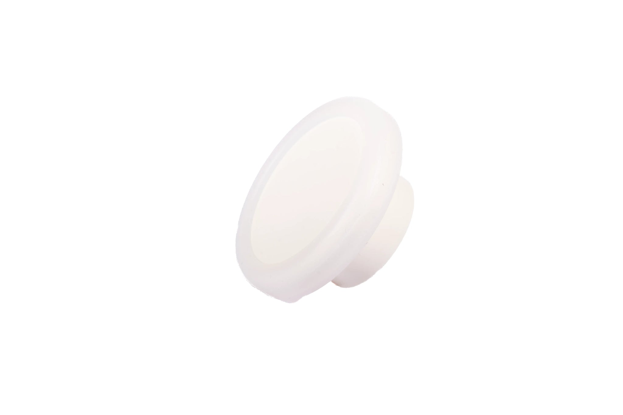 Mallow Knob S-0001 in white silicone, brushed finish, 51mm size, for drawers by Mantara.