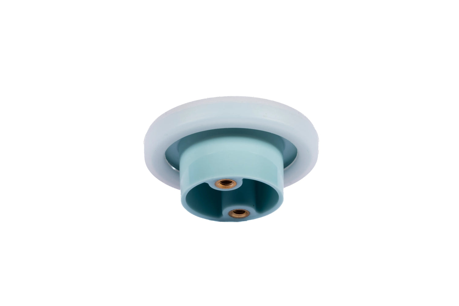 Mallow Knob S-0001 in blue silicone, brushed finish, 51mm size, for drawers by Mantara.