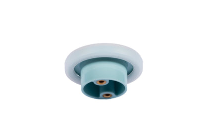 Mallow Knob S-0001 in blue silicone, brushed finish, 51mm size, for drawers by Mantara.