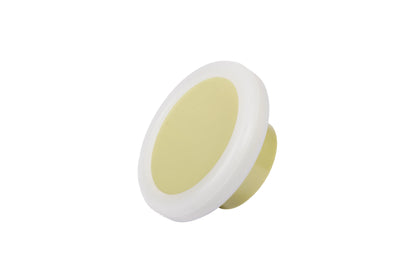 Mallow Knob S-0001 in green silicone, brushed finish, 51mm size, for drawers by Mantara.