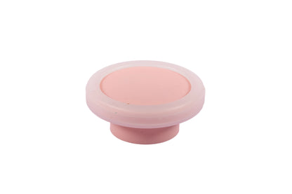 Mallow Knob S-0001 in pink silicone, brushed finish, 51mm size, for drawers by Mantara.