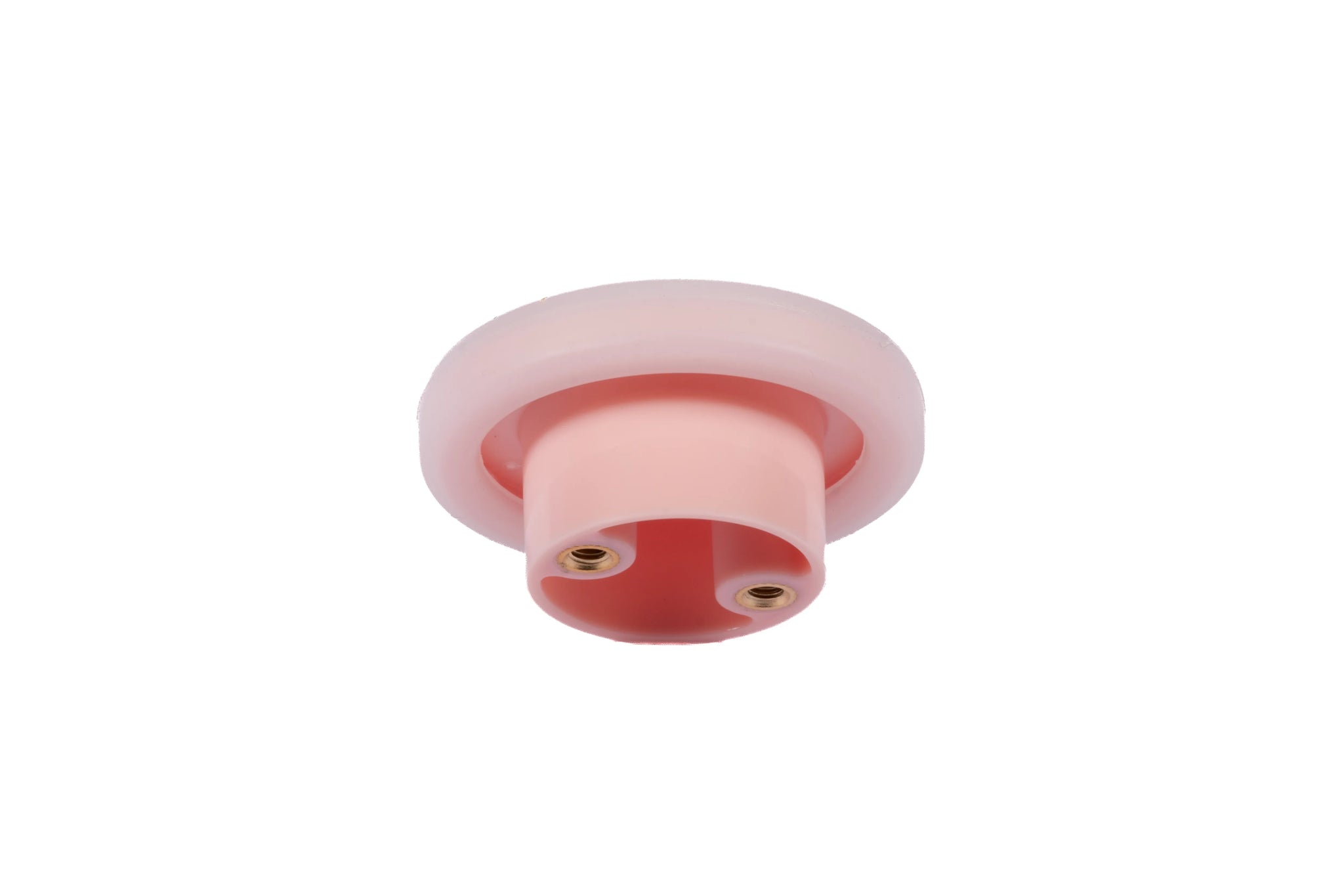 Mallow Knob S-0001 in pink silicone, brushed finish, 51mm size, for drawers by Mantara.