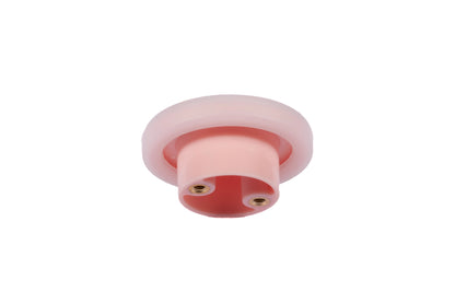 Mallow Knob S-0001 in pink silicone, brushed finish, 51mm size, for drawers by Mantara.