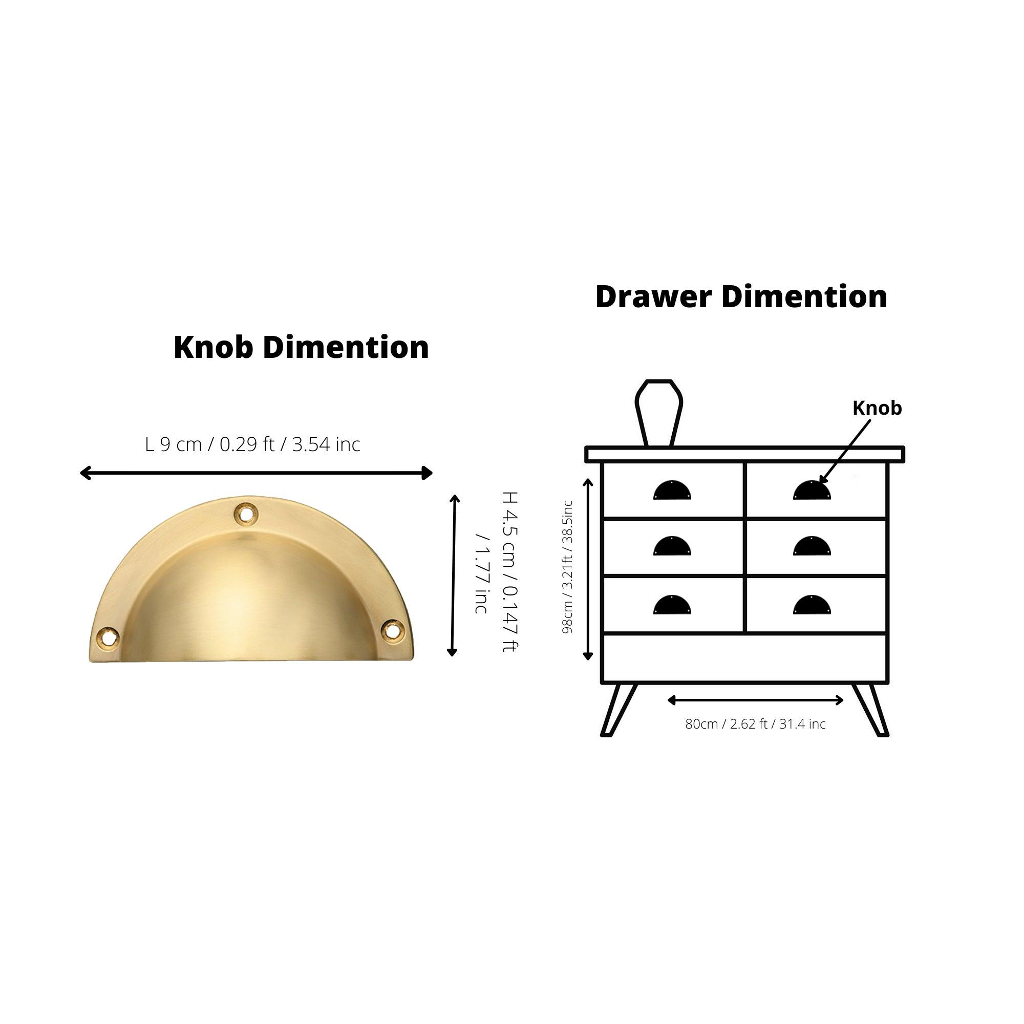 Mandap Knob (L) Handles 90mm / Gold / Brass - M A N T A R A