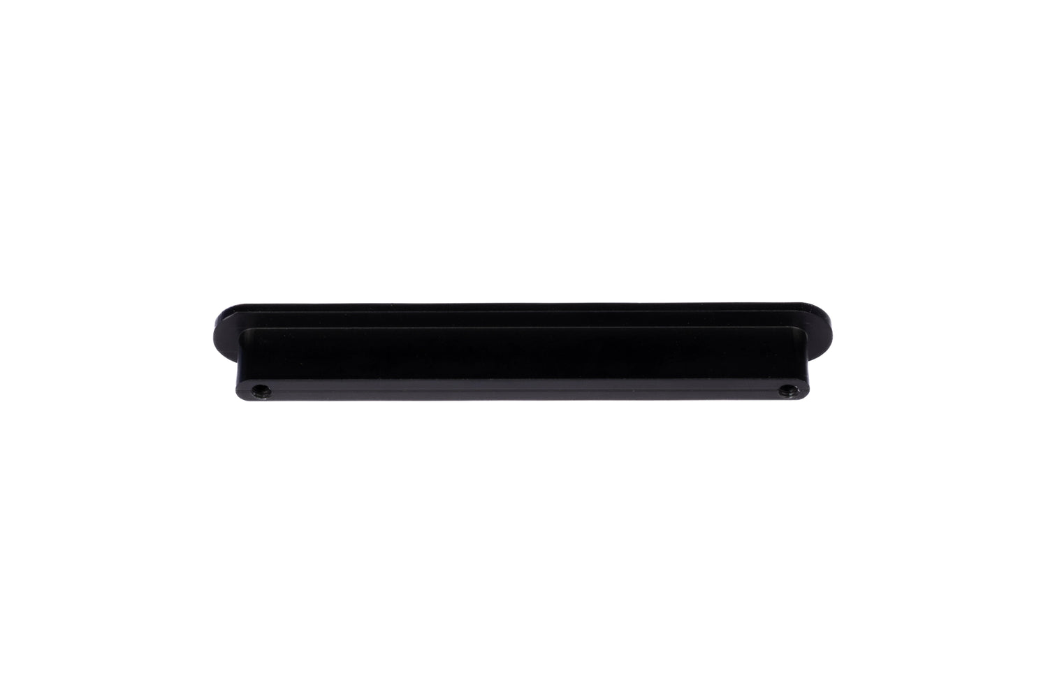 A minimalist drawer handle, Adele in aluminum with brushed brass bar and matte black mounts, model AL-0021 by Mantara.