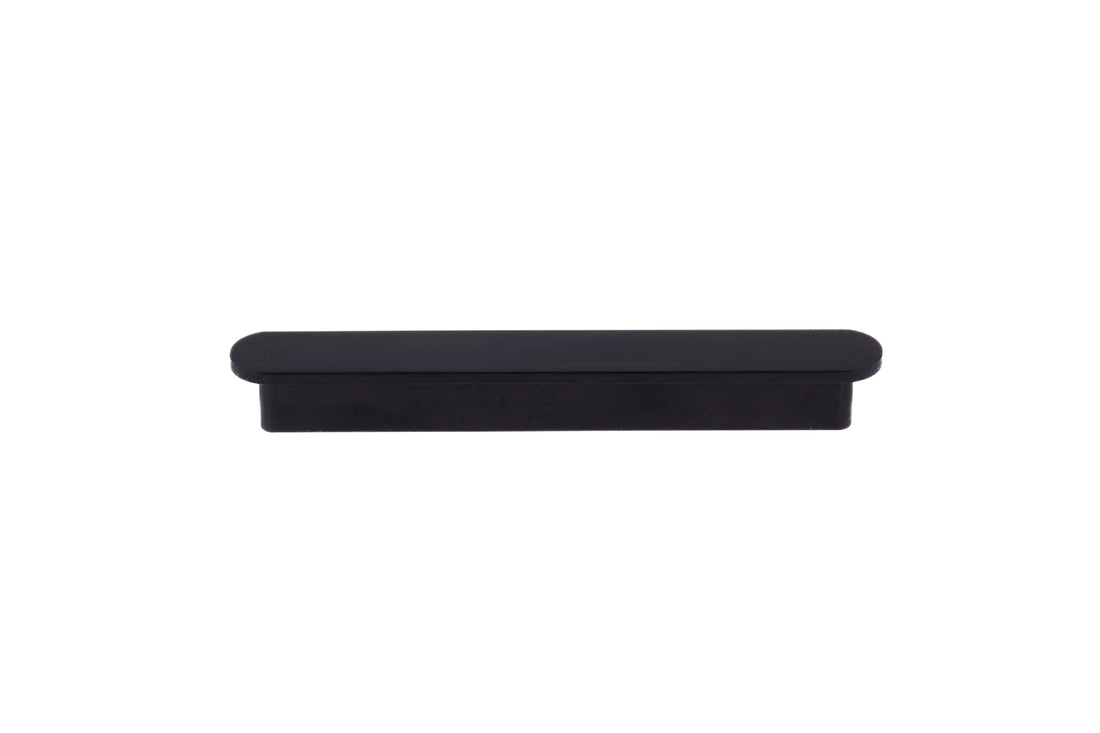 A minimalist drawer handle, Adele in aluminum with brushed brass bar and matte black mounts, model AL-0021 by Mantara,
