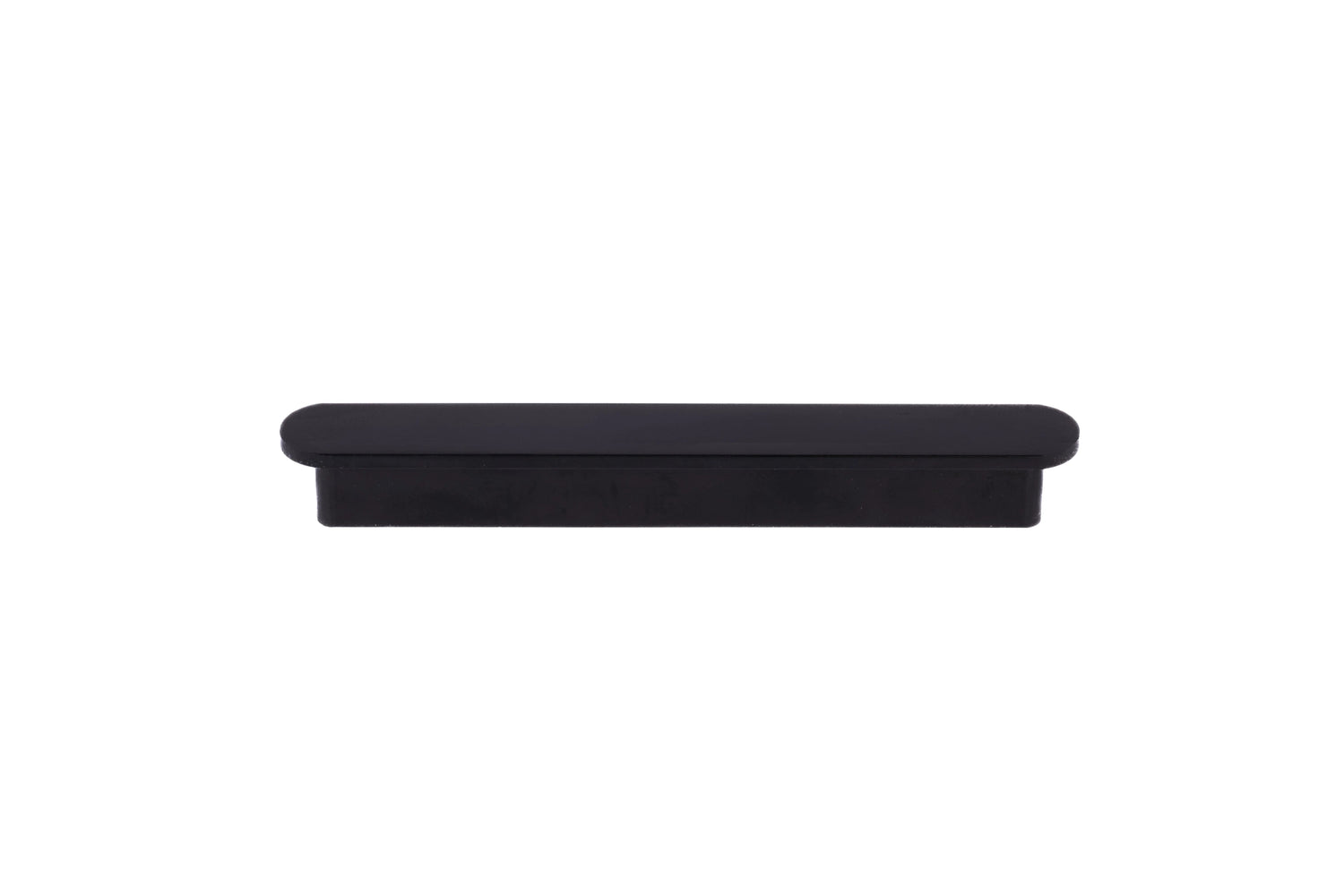 A minimalist drawer handle, Adele in aluminum with brushed brass bar and matte black mounts, model AL-0021 by Mantara.
