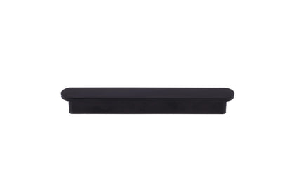 A minimalist drawer handle, Adele in aluminum with brushed brass bar and matte black mounts, model AL-0021 by Mantara.