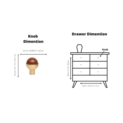 Mantara C-0006 Dis Knob Knob 26mm / Brown / Crystal - M A N T A R A