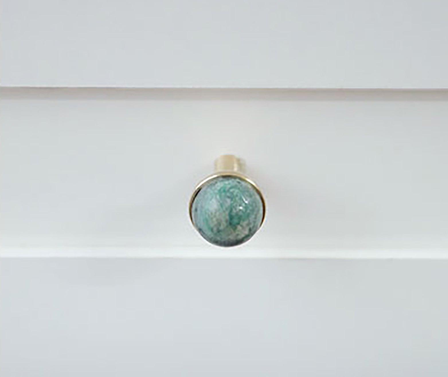 Mantara C-0006 Dis Knob Knob 26mm / Green / Crystal - M A N T A R A