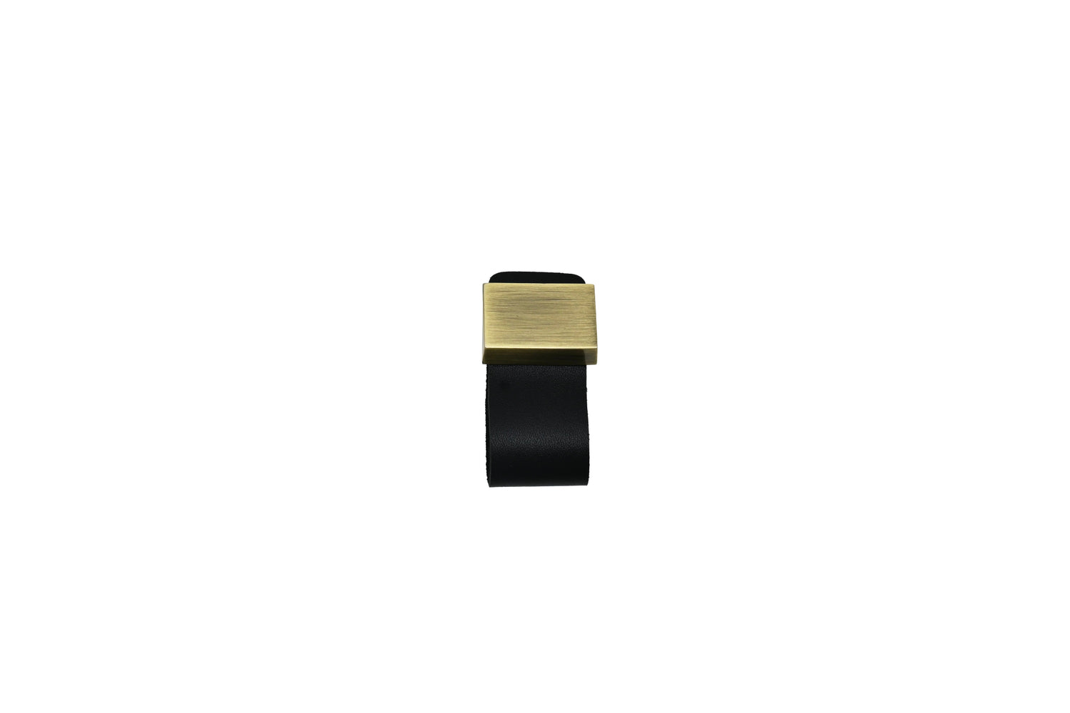 The Mantara L-0015 is a modern crystal handle in black, ideal for kitchen drawers and dressers.