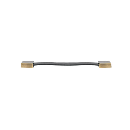 The Mantara L-0015 is a modern crystal handle in black, ideal for kitchen drawers and dressers.