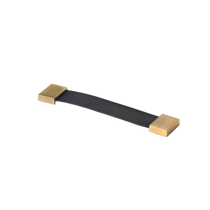 The Mantara L-0015 is a modern crystal handle in black, ideal for kitchen drawers and dressers.