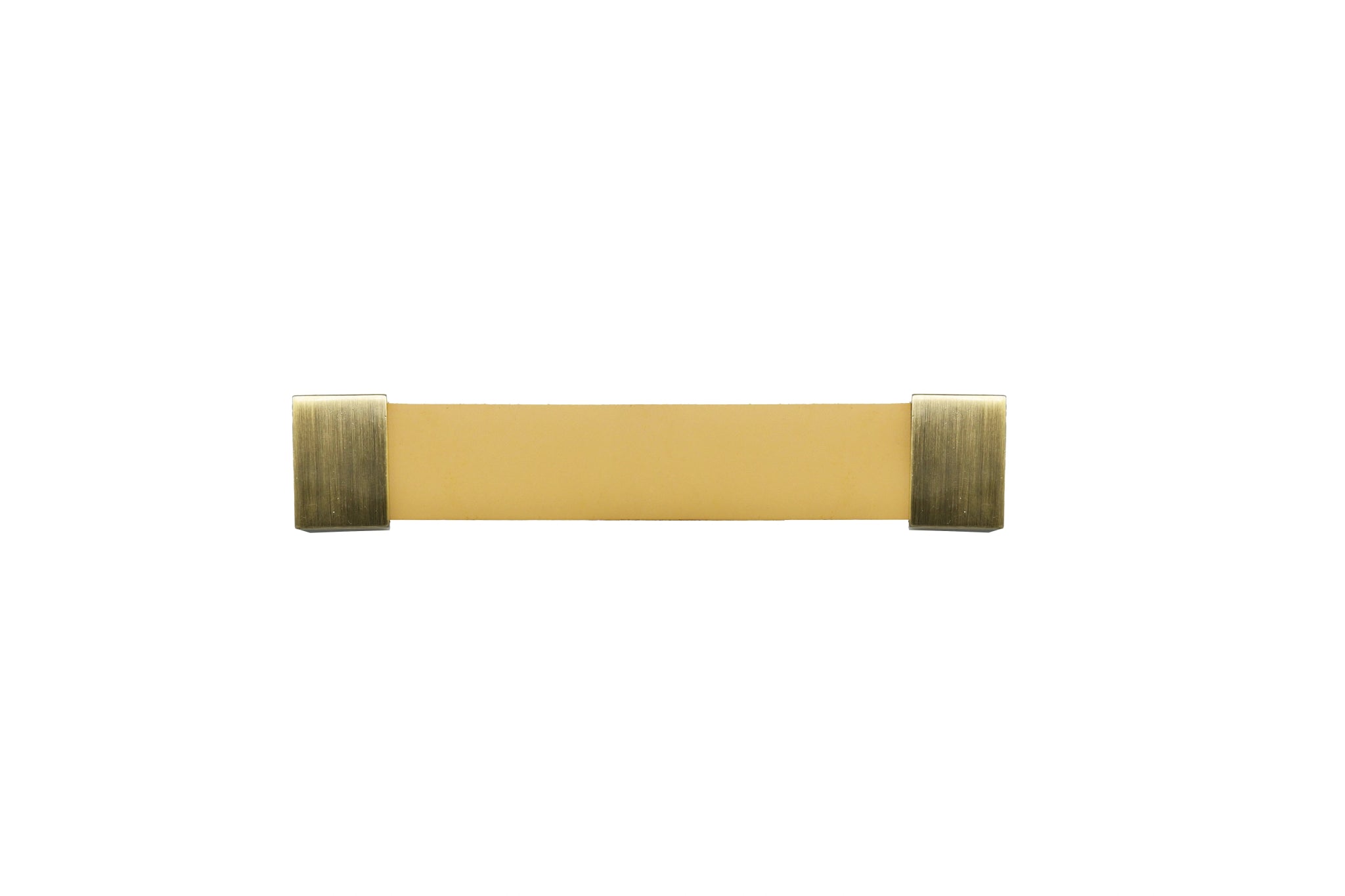 The Mantara L-0015 is a modern crystal handle in beige, ideal for kitchen drawers and dressers.