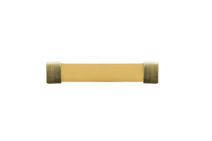 The Mantara L-0015 is a modern crystal handle in beige, ideal for kitchen drawers and dressers.