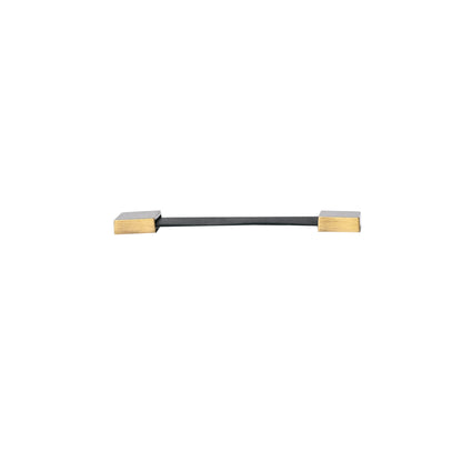 The Mantara L-0015 is a modern crystal handle in black, ideal for kitchen drawers and dressers.