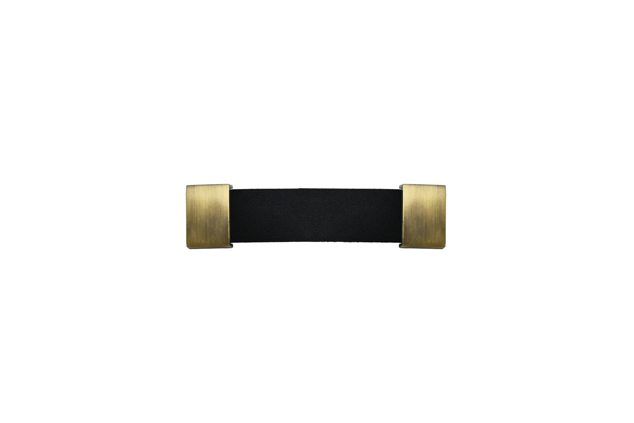 The Mantara L-0015 is a modern crystal handle in black, ideal for kitchen drawers and dressers.