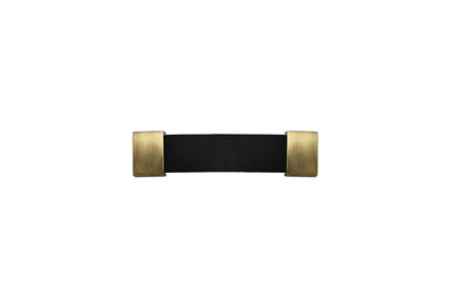 The Mantara L-0015 is a modern crystal handle in black, ideal for kitchen drawers and dressers.