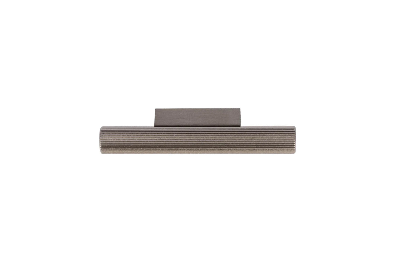 The Mantara AL-0012 Mara Handle is a modern aluminum handle in grey with a brushed finish, ideal for kitchens and drawers.