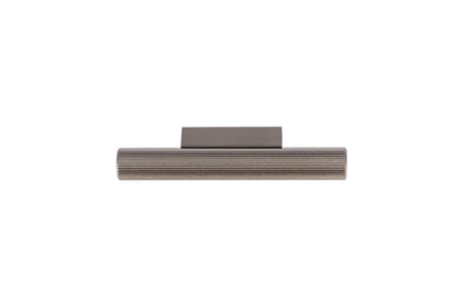 The Mantara AL-0012 Mara Handle is a modern aluminum handle in grey with a brushed finish, ideal for kitchens and drawers.