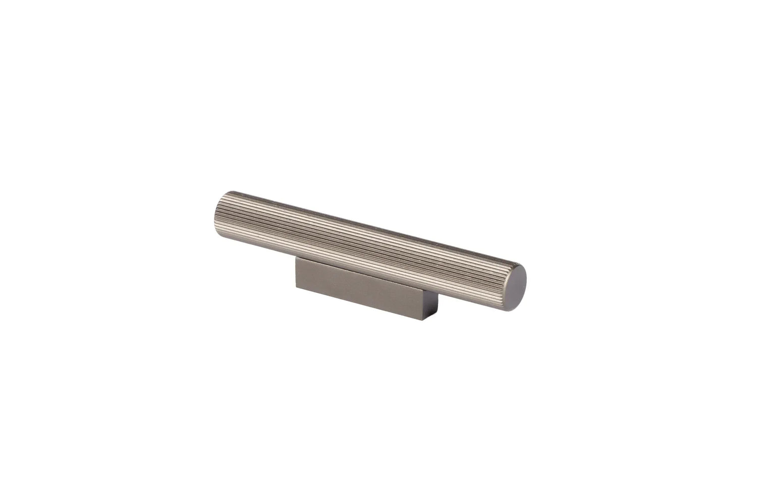 The Mantara AL-0012 Mara Handle is a modern aluminum handle in grey with a brushed finish, ideal for kitchens and drawers.