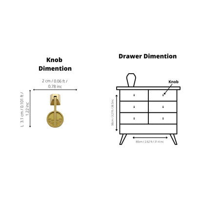 Marina Round Drop Knob Knob 31mm / Gold / Brass - M A N T A R A