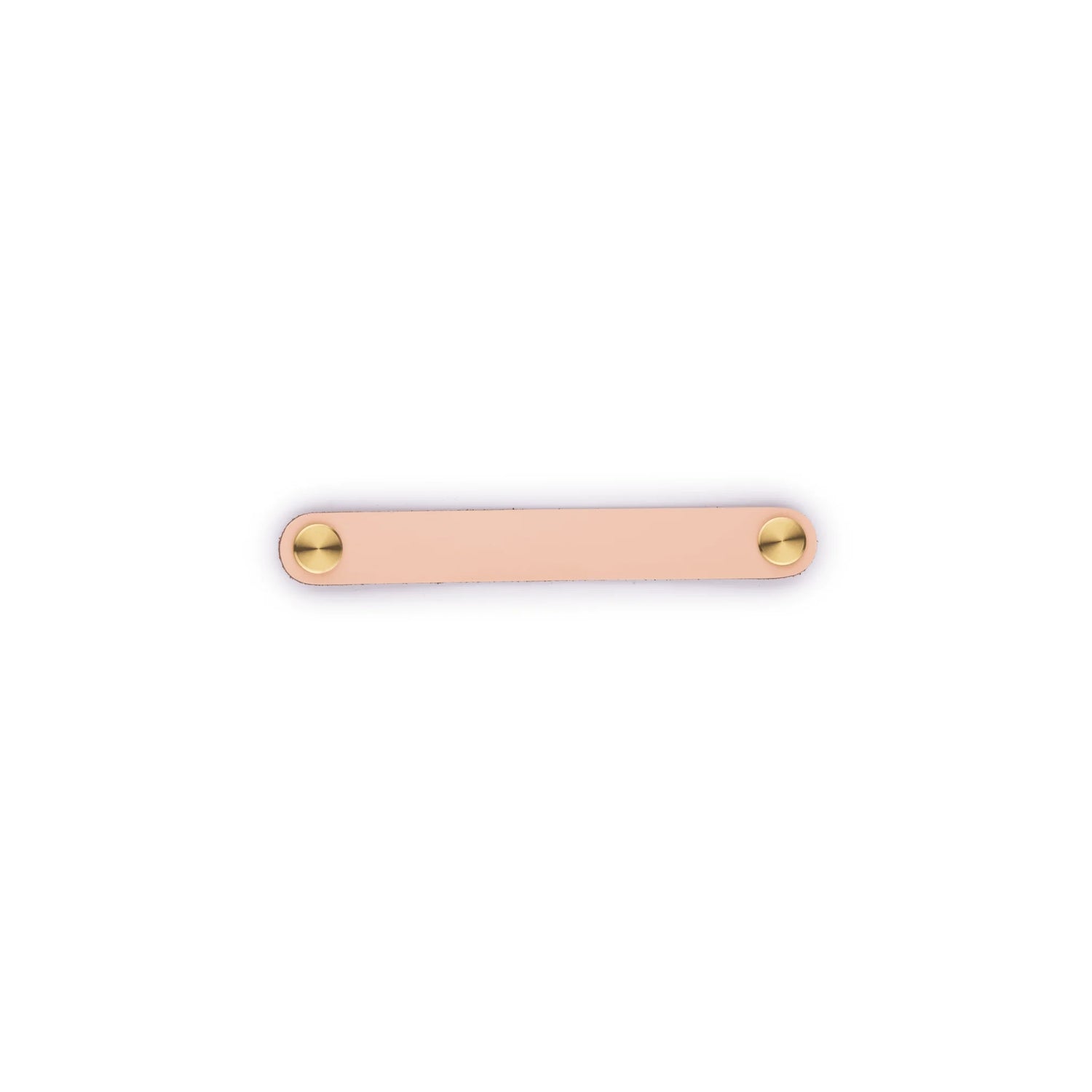 The Mantara L-0001-160 Maverick Handle is a Nordic leather and brass handle in pink, ideal for kitchens and wardrobes.