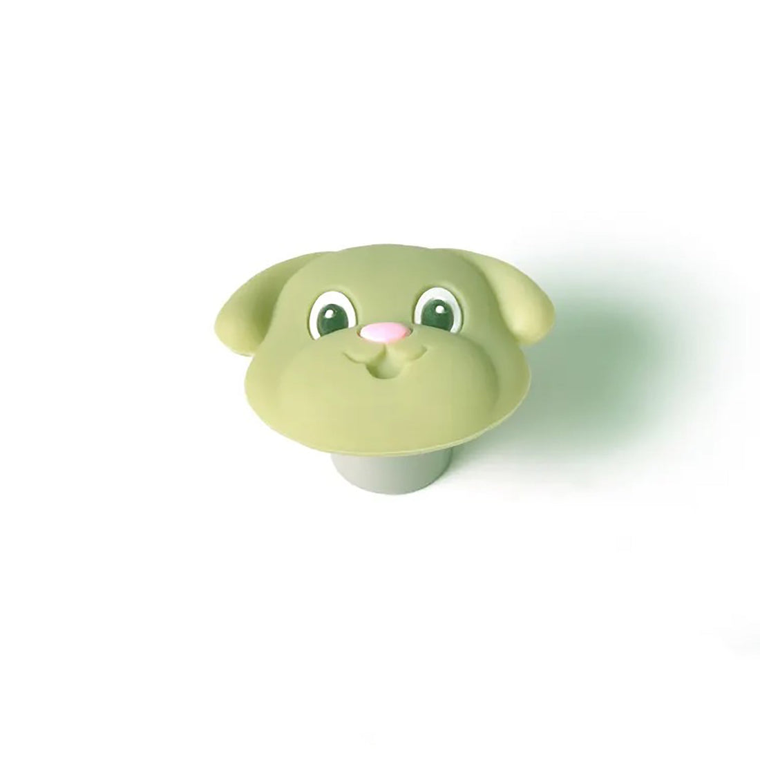 Max Knob S-0002 in green silicone and zinc alloy, brushed finish, 51mm size, for drawers by Mantara.