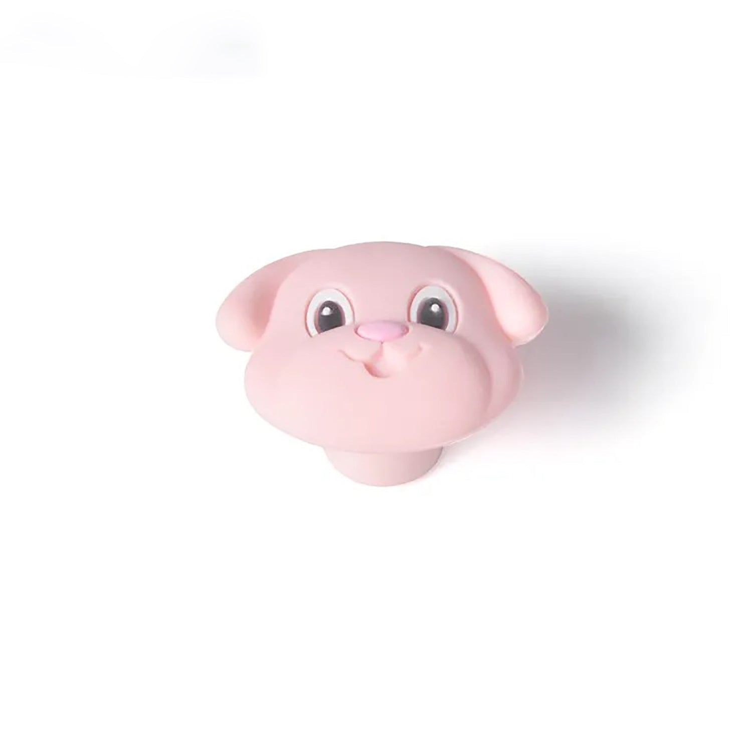 Max Knob S-0002 in pink silicone and zinc alloy, brushed finish, 51mm size, for drawers by Mantara.