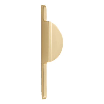 Mantara Moonshine Handle Z-0007 is a modern zinc handle in matte gold, ideal for wardrobes, doors, and drawers.