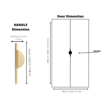 Mantara Moonshine Handle Z-0007 is a modern zinc handle in matte gold, ideal for wardrobes, doors, and drawers.