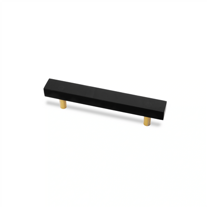 Mantara Noir Handle M-0012 is a modern marble &amp; brass handle in black, ideal for kitchen, drawers &amp; cabinets.
