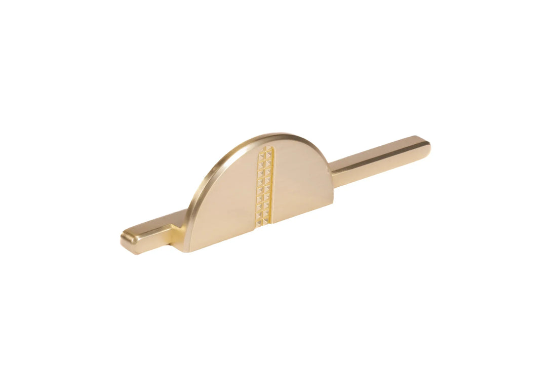 Mantara Noor Handle Z-0037 is a modern zinc handle in brushed gold  finish, ideal for kitchen and dresser drawers.