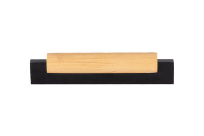 Mantara Oakley Handle W-0033 is a modern zinc alloy and beech wood handle in  black, ideal for kitchen and dresser drawers.