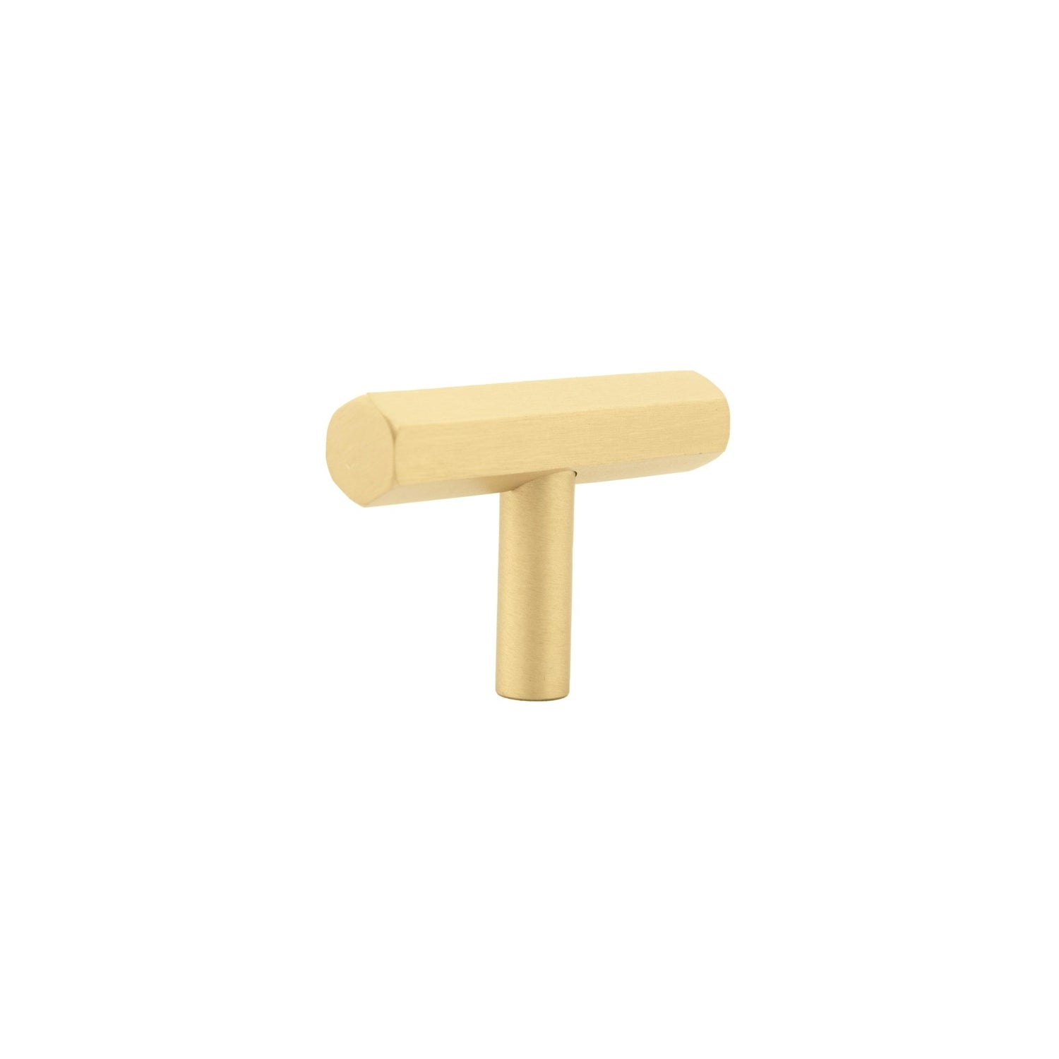B-0052 oblivion-t-bar-handle solid brass cabinet pull handle, polished gold, sizes 160mm &amp; 224mm, for kitchen drawers &amp; wardrobes by Mantara