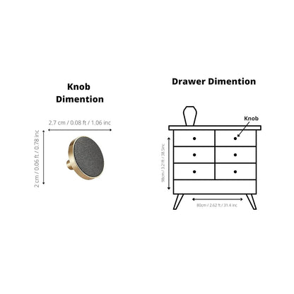 The Mantara L-0004 Obsidian Knob is a modern brass and leather knob in black, perfect for wardrobes, kitchens, and cabinets.