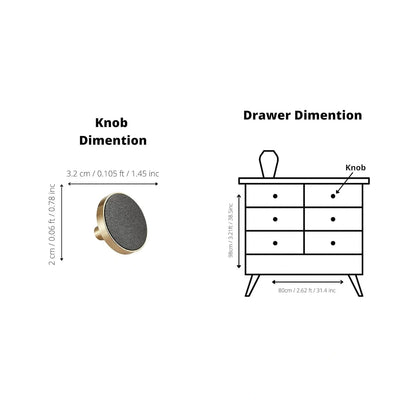 The Mantara L-0004 Obsidian Knob is a modern brass and leather knob in black, perfect for wardrobes, kitchens, and cabinets.