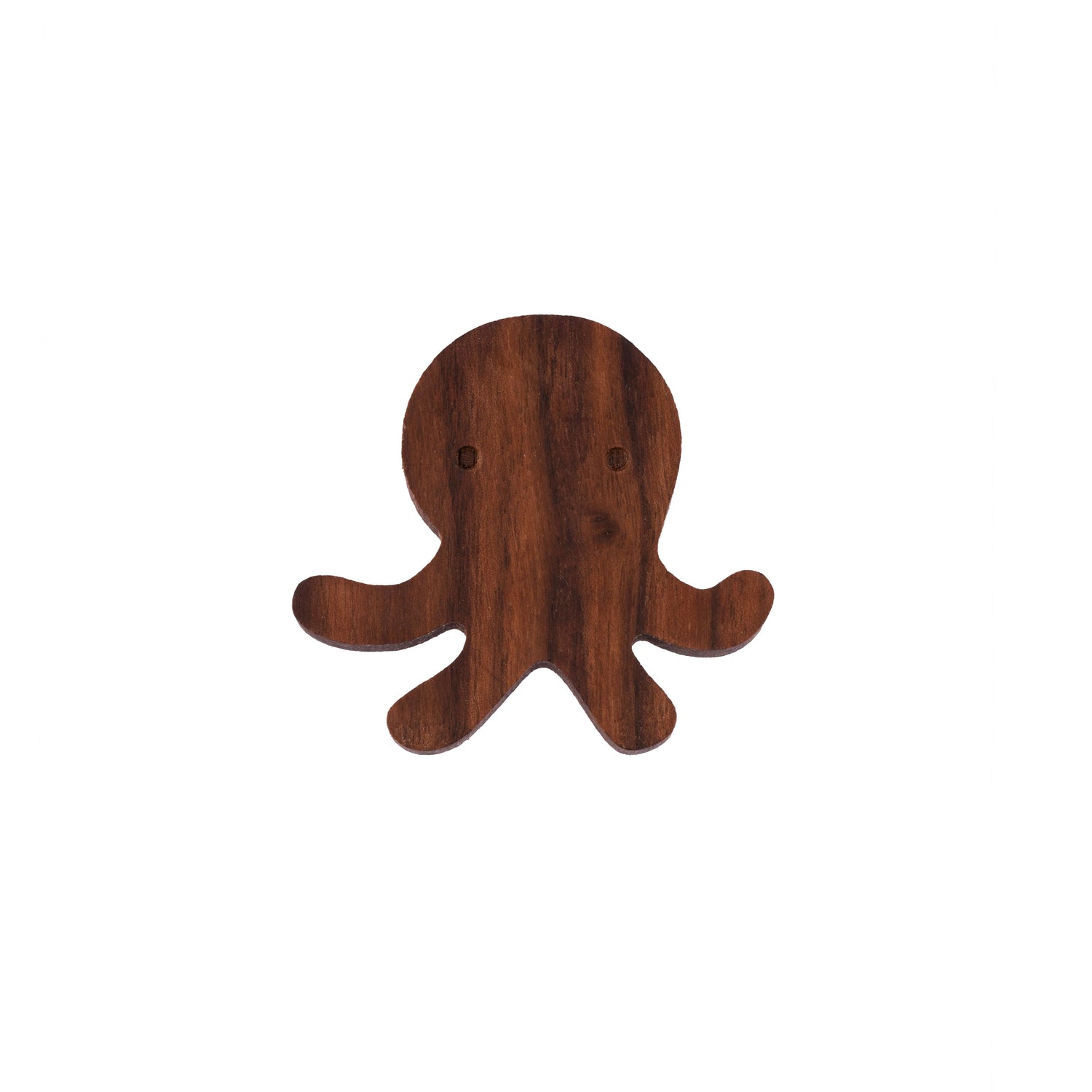 Mantara Octopus Knob W-0024 is a modern walnut a wooden knob/hook, ideal for kids’ rooms, doors, and cabinets.