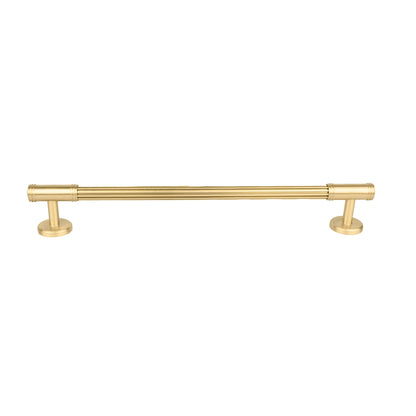 Mantara Olympus Handle B-0098 is a modern solid brass handle in brushed gold, perfect for wardrobes, kitchens, and cabinets.