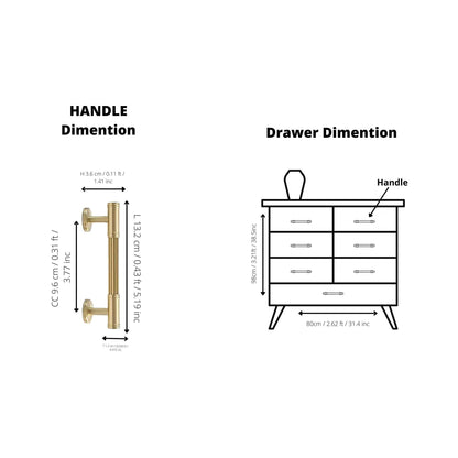 Olympus Handle Handles 132mm / Gold / Brass - M A N T A R A
