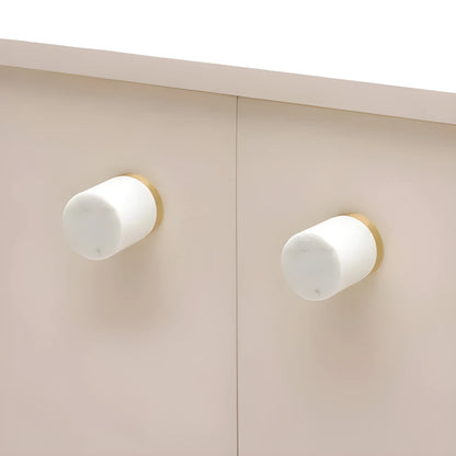 The Mantara M-0008 Onyx Knob is a modern marble and brass knob in white, ideal for doors, cabinets, and furniture.