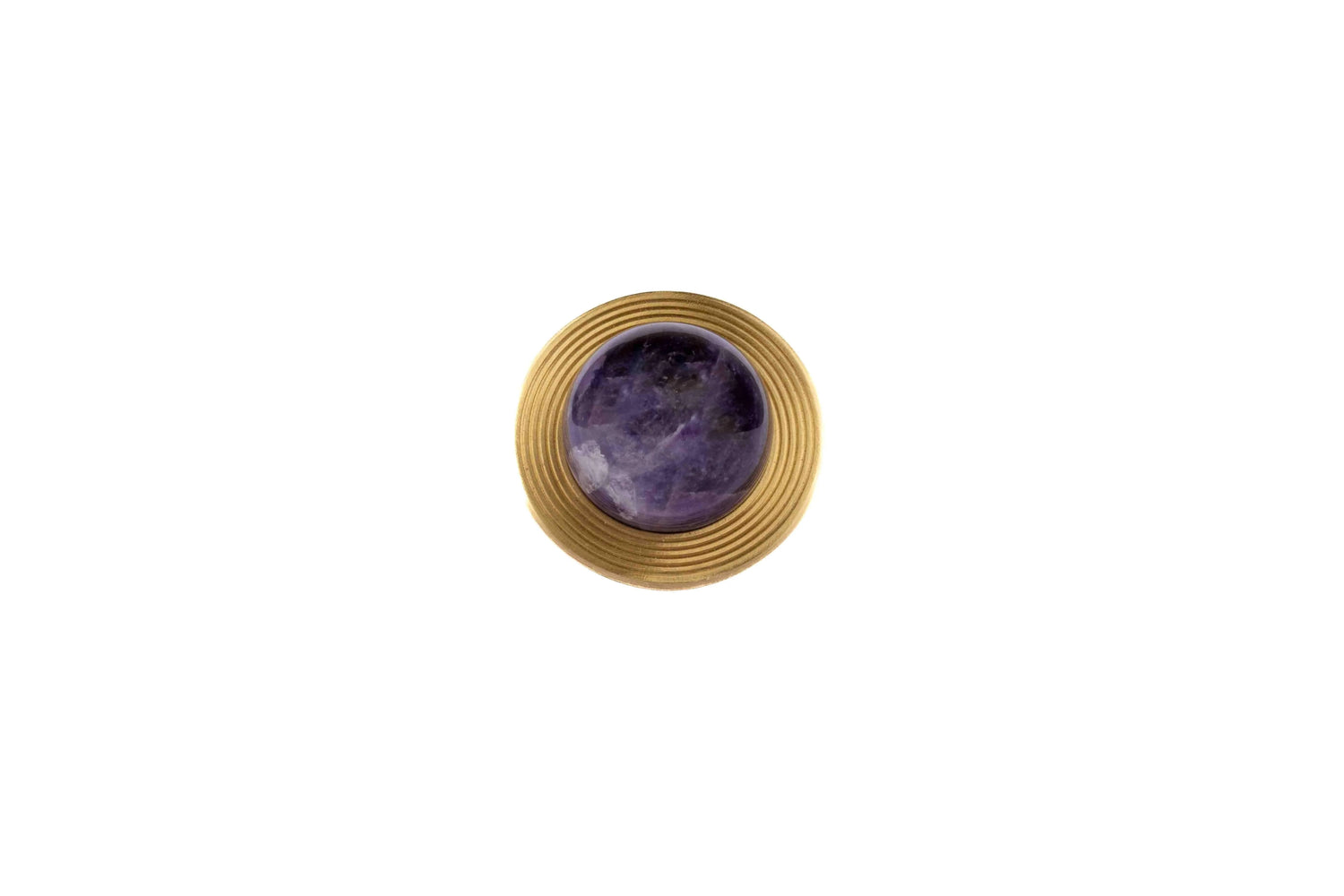 The Mantara C-0017 Opalia Knob is a modern crystal and brass knob purple, ideal for drawers and cabinets.