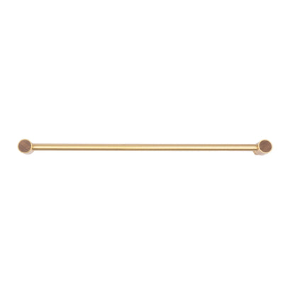 Cabinet pull handle, brass and wood, brown &amp; gold brushed finish, Mantara, Oriana Handle W-0015, elegant for furniture and wardrobes.