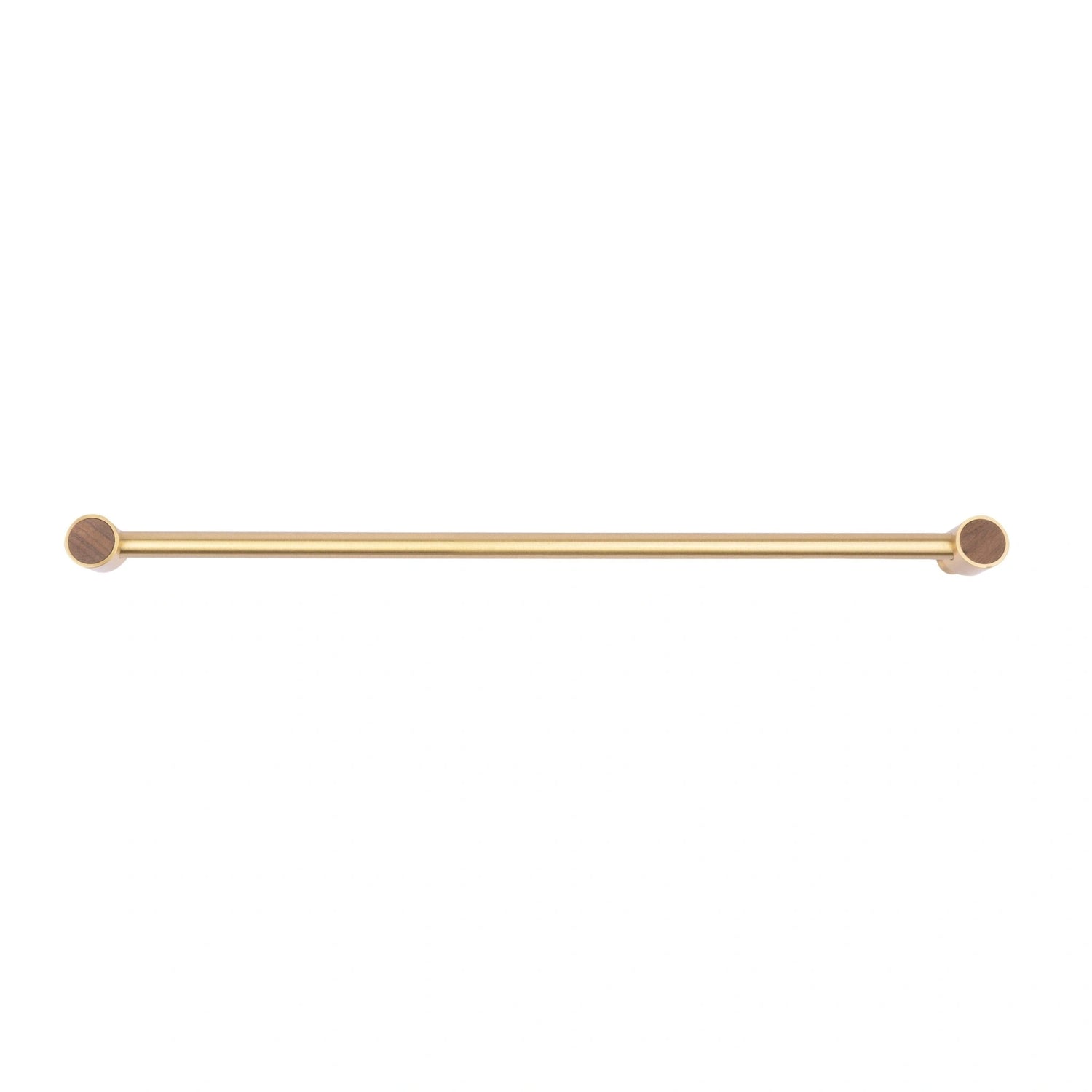 Mantara Oriana Handle W-0015 is a modern brass &amp; wood handle in brown+gold with brushed finish, ideal for doors &amp; cabinets.
