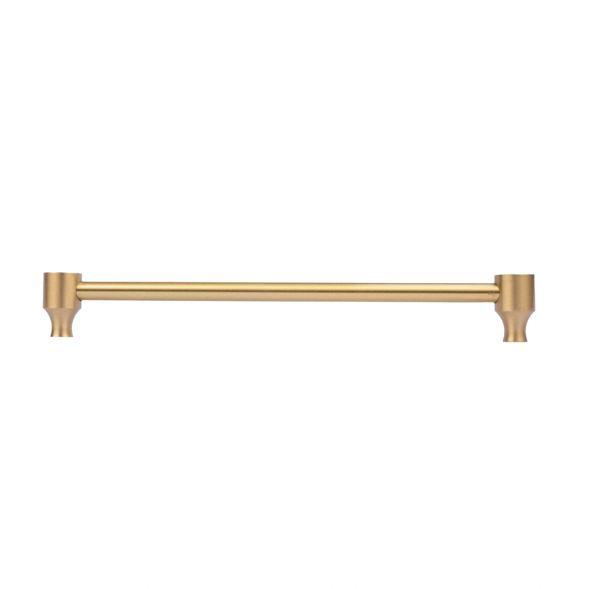Mantara Oriana Handle W-0015 is a modern brass &amp; wood handle in brown+gold with brushed finish, ideal for doors &amp; cabinets.