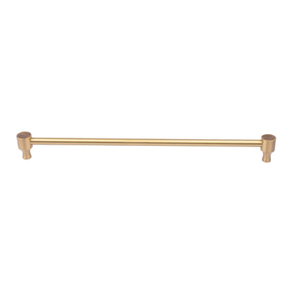 Cabinet pull handle, brass and wood, brown &amp; gold brushed finish, Mantara, Oriana Handle W-0015, elegant for furniture and wardrobes.