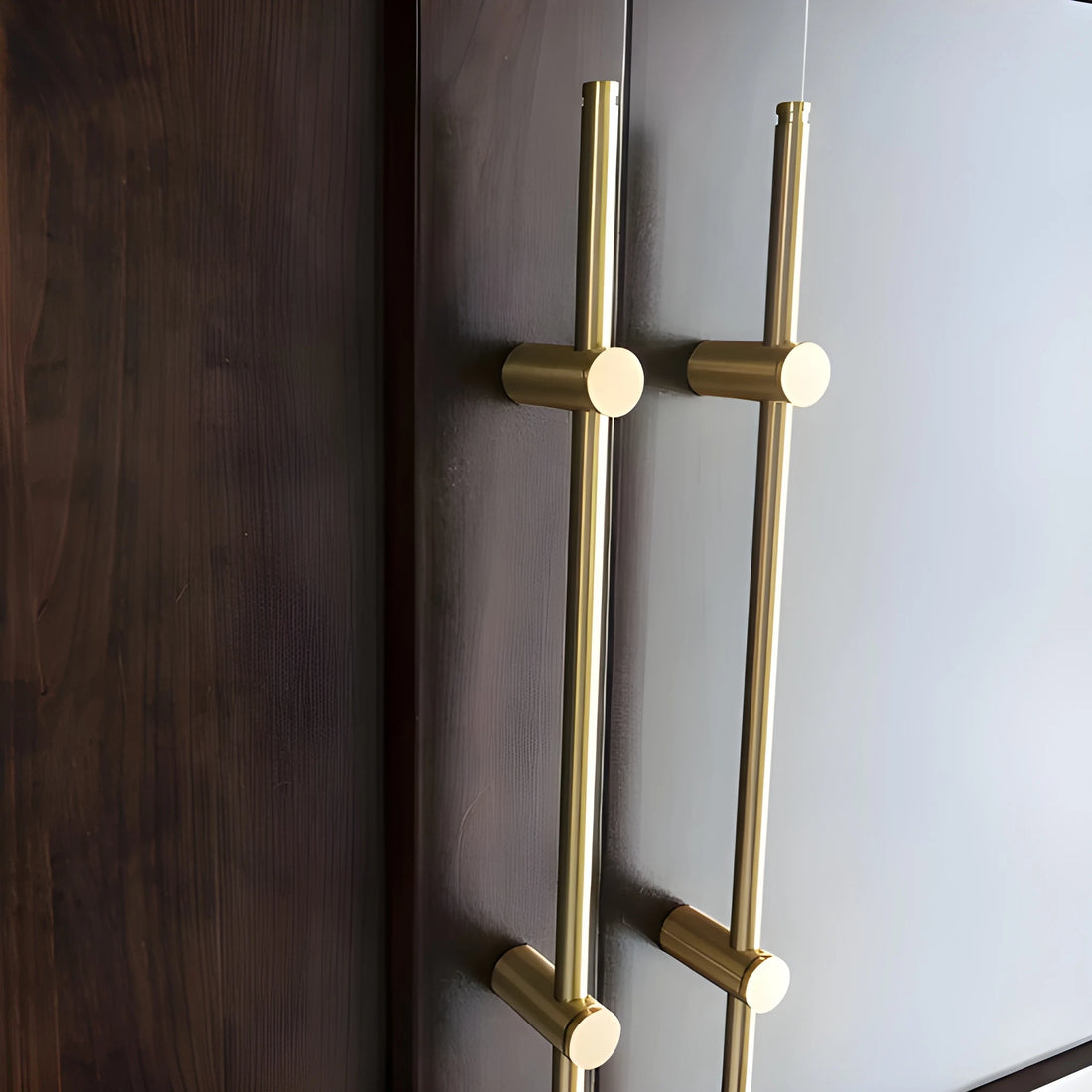 Mantara Marula Handle SKU B-0081 is a modern solid brass handle in polished gold for wardrobes and cabinets.
