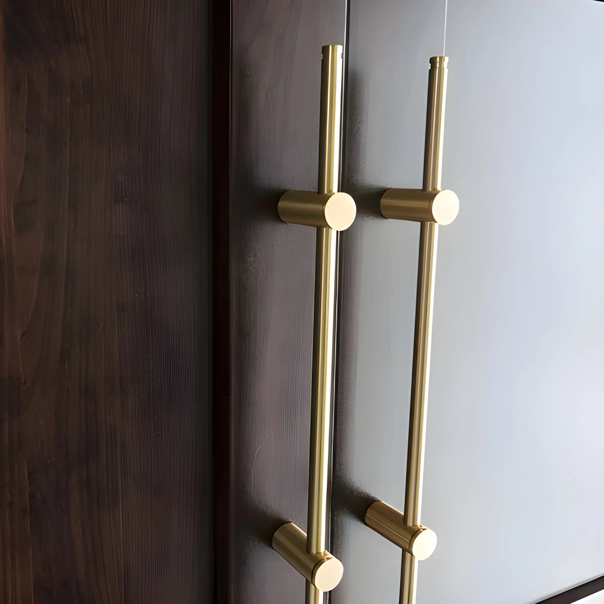 Mantara Marula Handle SKU B-0081 is a modern solid brass handle in polished gold for wardrobes and cabinets.