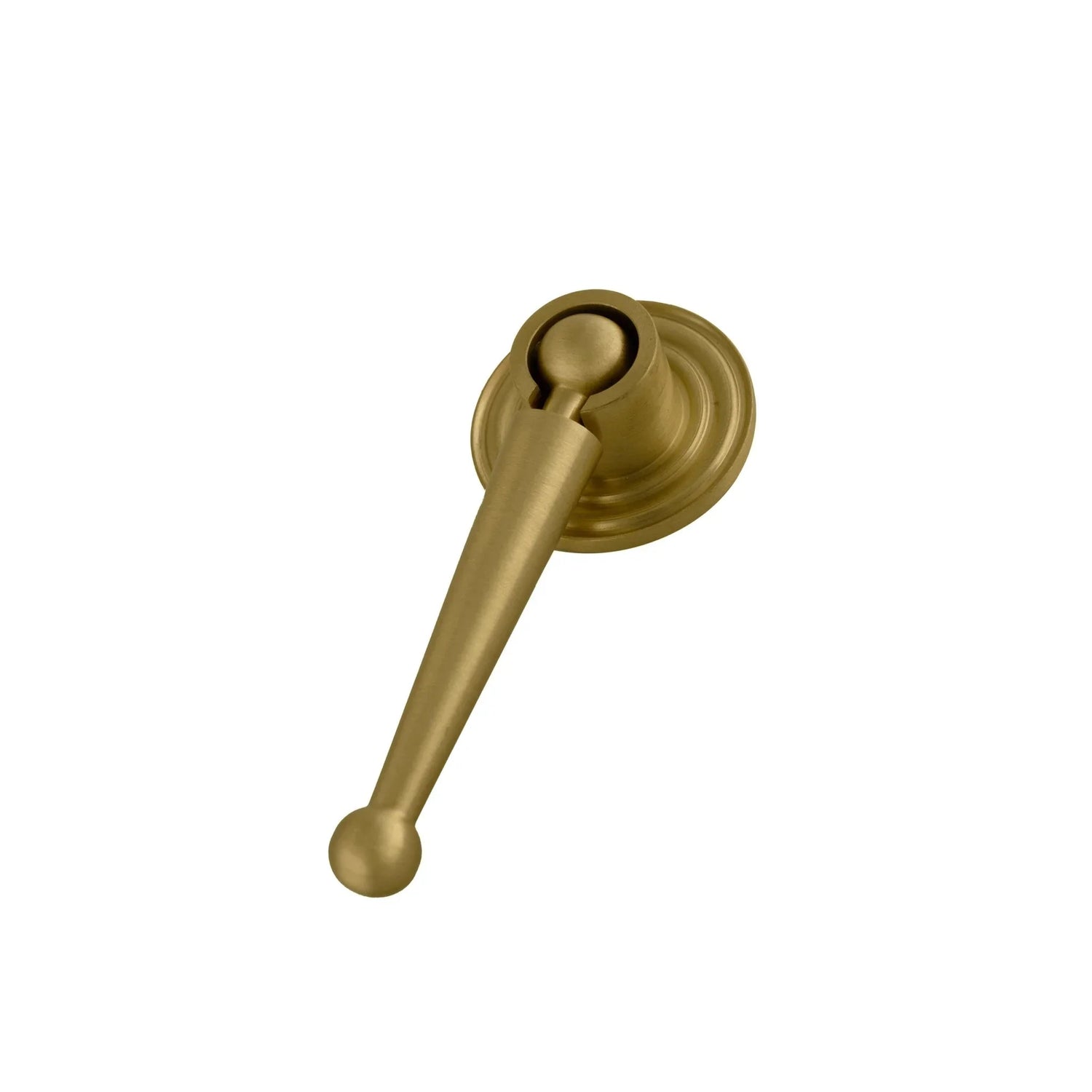 The Mantara B-0039 Oscar Drop Knob is a modern brushed brass knob in gold, ideal for main doors, furniture, drawers, and kitchens.