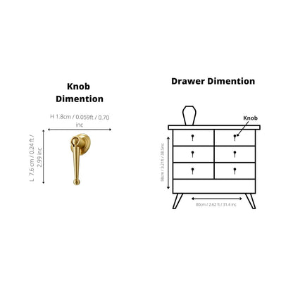 Oscar Drop Knob Knob 76mm / Gold / Brass - M A N T A R A